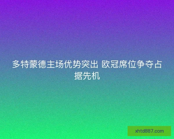 多特蒙德主场优势突出 欧冠席位争夺占据先机